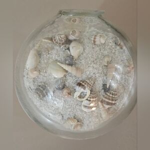 Glass Sphere with Seashells 4.5"